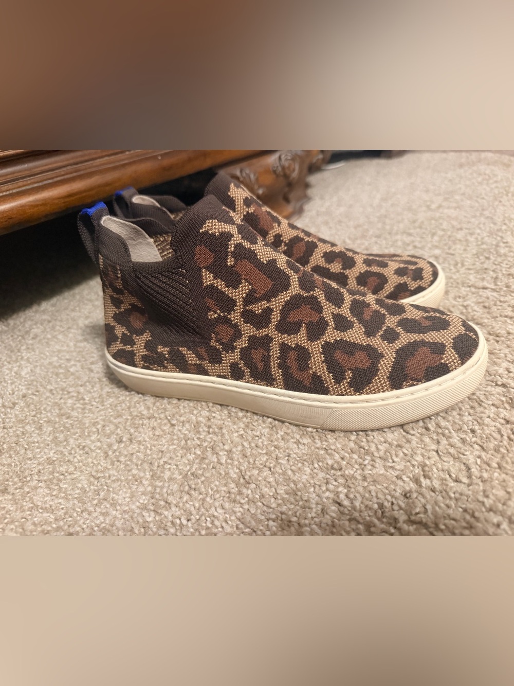 Rothy's Brown Leopard Knit Slip-On Sneakers - Picture 4 of 9